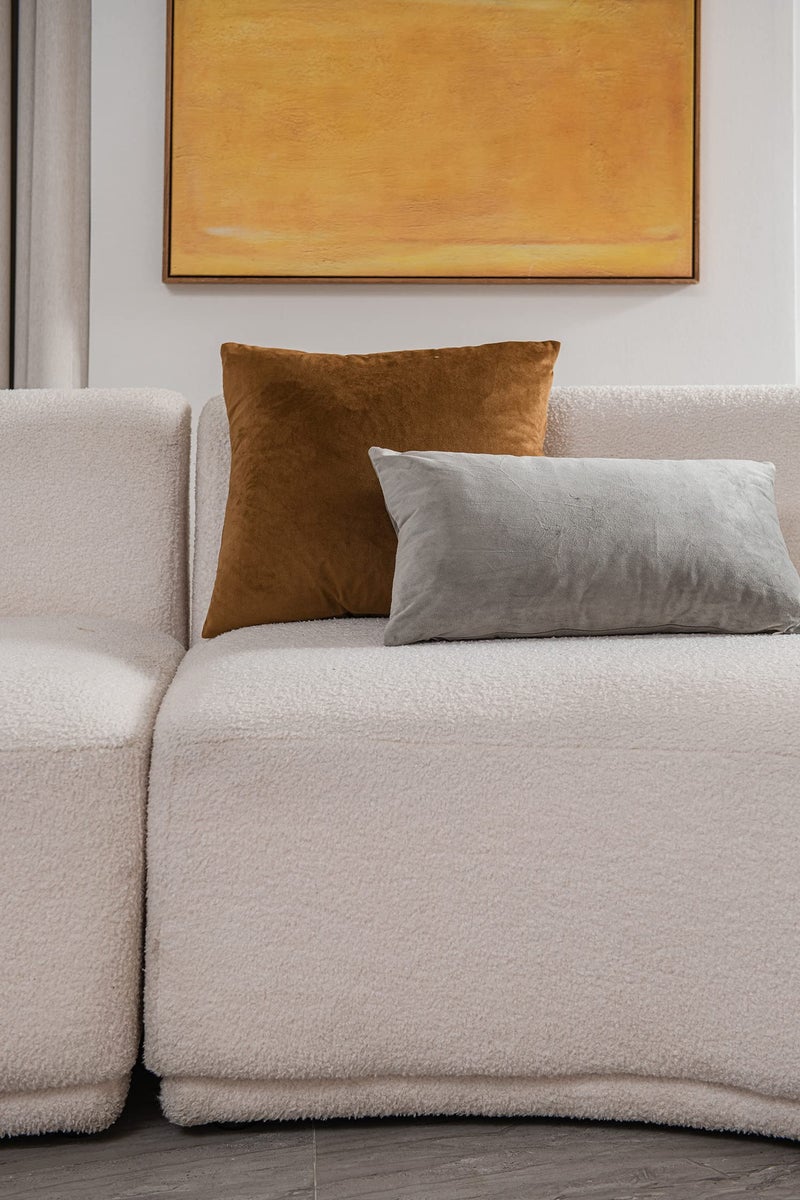 DEZENE Decorative Pillow Cases 12x20 Light-Grey: 2 Pack Cozy Soft Velvet Rectangular Throw Pillow Covers for Farmhouse Home Decor - Image 4